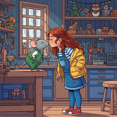 Even though she didn't really like mice, she even gave Olaf a peck on the cheek.