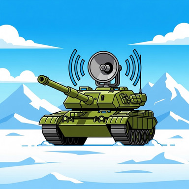 The tank kept going, but when it got to the workshop it paused and a loudspeaker turned on.