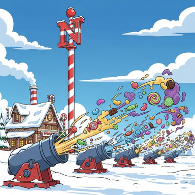 The candy cannons didn't help, and the candy just bounced off the tank.