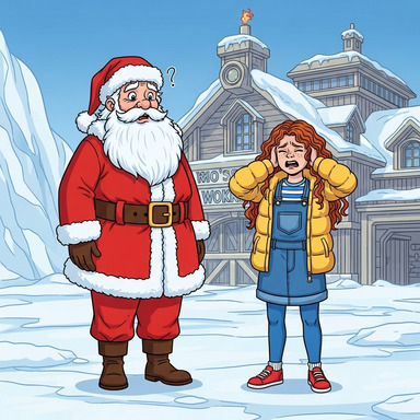 Despite the speaker, Santa and the elves couldn’t hear anything. But Marie could!