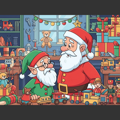 A very old elf interrupted. "Um, Santa," he said, "someone has been taking parts from the warehouse, and we never did figure out who."