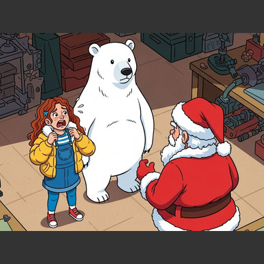 They ran up to Santa and Marie nervously said, "S-Santa? I have to warn you. There's a mouse with a huge tank that's coming for you. He said 'revenge' and everything!"