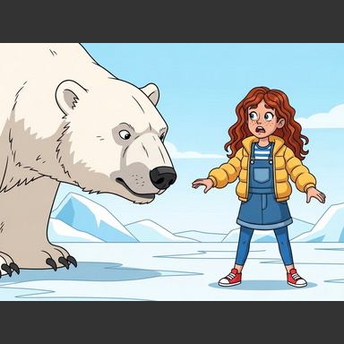 This far North in the Arctic, there are no trees. But there are foxes and rabbits and... POLAR BEARS!!!