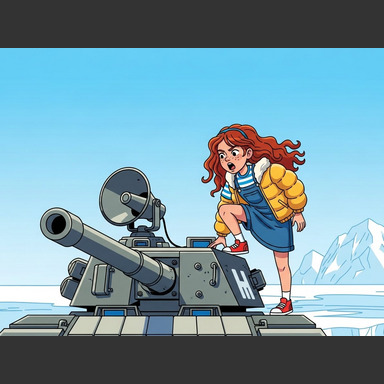 No time to think, Marie jumped onto the tank and yelled "Olaf! Stop! They can't hear you! Your voice is too high-pitched!"