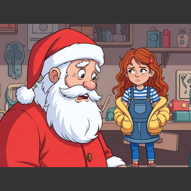 "You're just a little girl, Marie," said Santa. "Hero or not, I can't have you hurt. Put on your coat and you can evacuate with the elves."